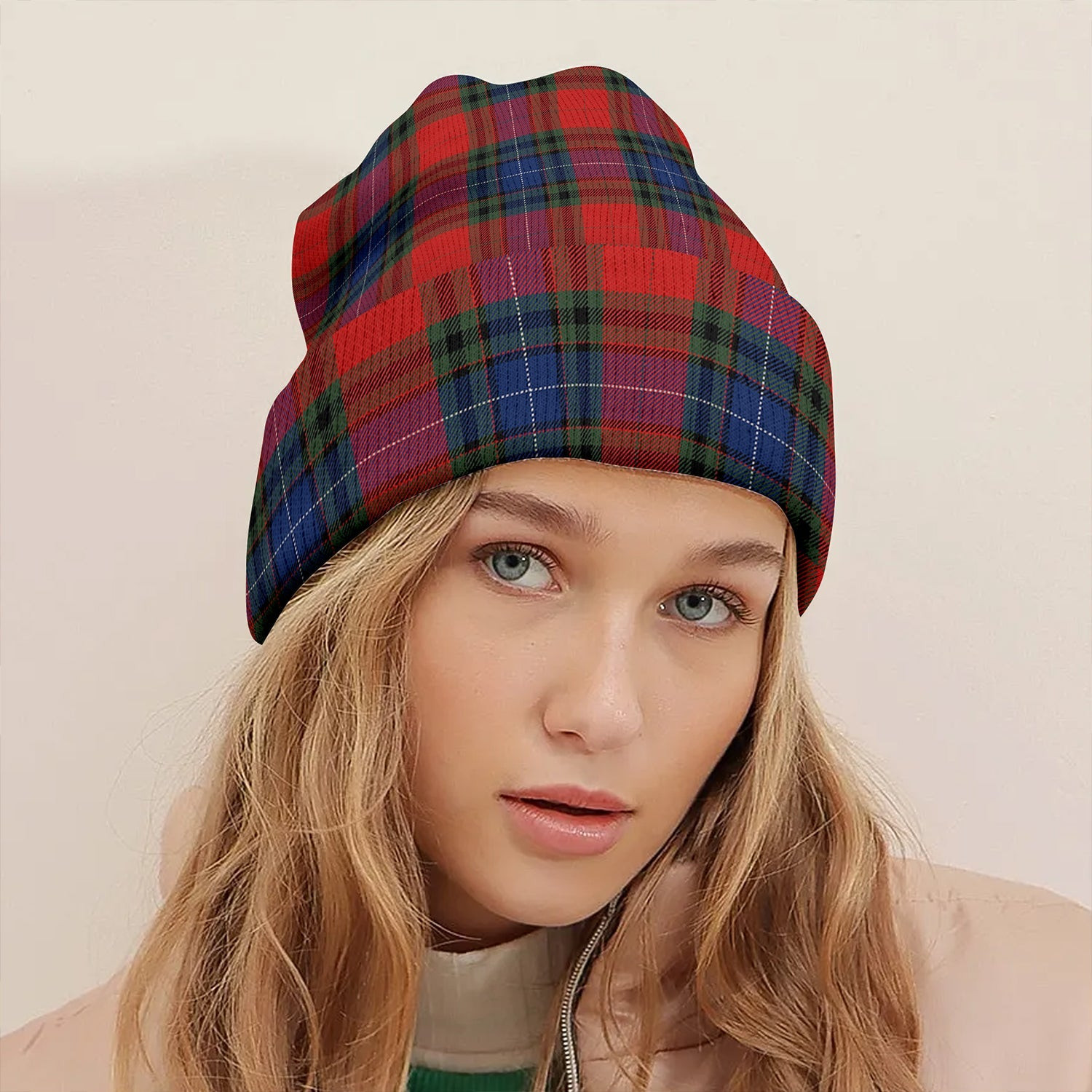 ScotsTee Shop Scottish Manson Modern Clan Crest Tartan Plaid Knit Beanie
