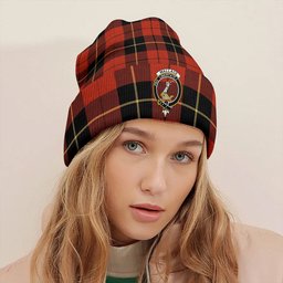 ScotsTee Shop Scottish Wallace (Wallas) Ancient Clan Crest Tartan Plaid Knit Beanie