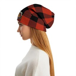 ScotsTee Shop Scottish MacGregor Rob Roy (Gregor Red & Black) Ancient Clan Crest Tartan Plaid Knit Beanie