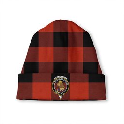 ScotsTee Shop Scottish MacGregor Rob Roy (Gregor Red & Black) Ancient Clan Crest Tartan Plaid Knit Beanie