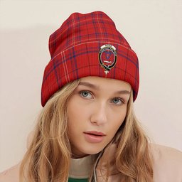 ScotsTee Shop Scottish Rose of Kilravock Modern Clan Crest Tartan Plaid Knit Beanie