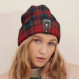 ScotsTee Shop Scottish Murray of Atholl Red Dress (Murray of Atholl; Red Dress) Modern Clan Crest Tartan Plaid Knit Beanie