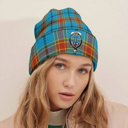 ScotsTee Shop Scottish Traill (Trayle) Weathered Clan Crest Tartan Plaid Knit Beanie