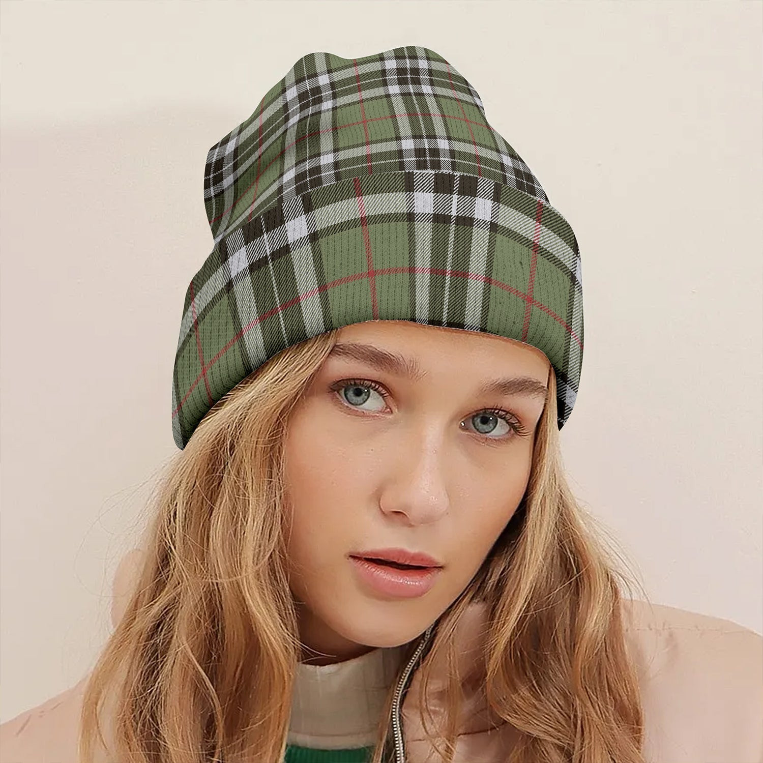 ScotsTee Shop Scottish Thomson Camel (MacThomas Thompson Camel) Weathered Clan Crest Tartan Plaid Knit Beanie