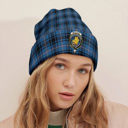 ScotsTee Shop Scottish MacIver of Strome Ancient Clan Crest Tartan Plaid Knit Beanie