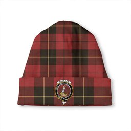 ScotsTee Shop Scottish Wallace (Wallas) Weathered Clan Crest Tartan Plaid Knit Beanie
