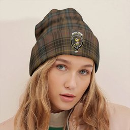 ScotsTee Shop Scottish Stewart Hunting Weathered Clan Crest Tartan Plaid Knit Beanie
