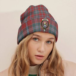 ScotsTee Shop Scottish Murray of Abercairney Weathered Clan Crest Tartan Plaid Knit Beanie