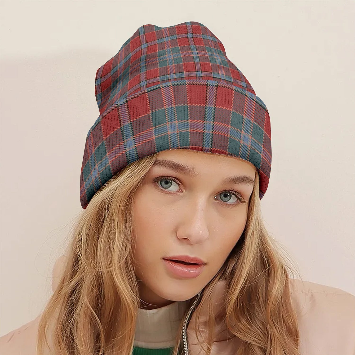 ScotsTee Shop Scottish Murray of Abercairney Weathered Clan Crest Tartan Plaid Knit Beanie