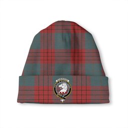 ScotsTee Shop Scottish Robinson Dress (Robins Dress) Weathered Clan Crest Tartan Plaid Knit Beanie