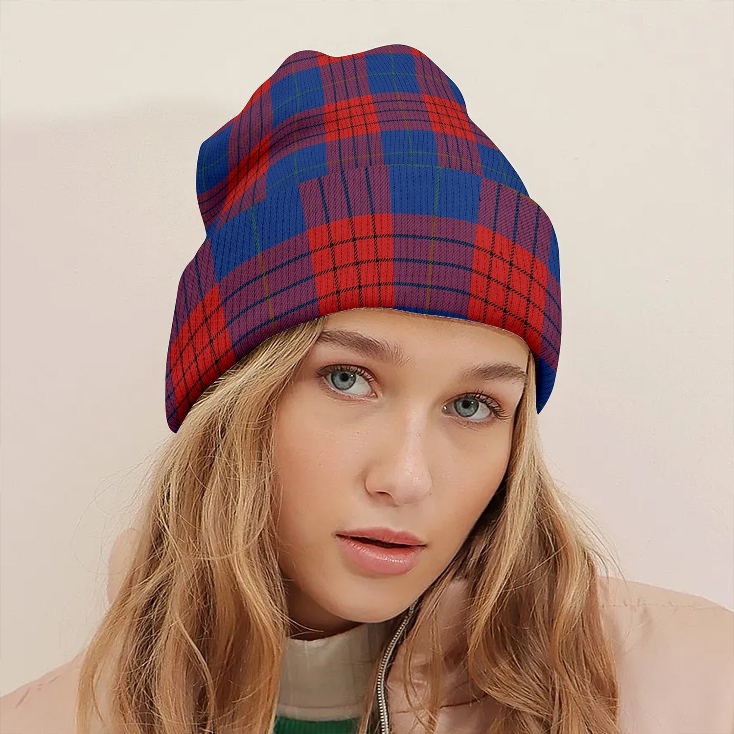 ScotsTee Shop Scottish Robinson Dress (Robins Dress) Modern Clan Crest Tartan Plaid Knit Beanie