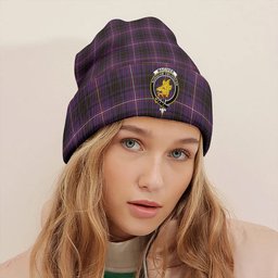ScotsTee Shop Scottish MacIver of Strome Weathered Clan Crest Tartan Plaid Knit Beanie