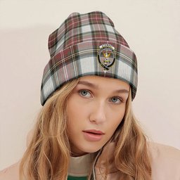 ScotsTee Shop Scottish Stewart Dress Weathered Clan Crest Tartan Plaid Knit Beanie