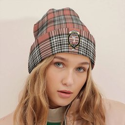 ScotsTee Shop Scottish Napier Rose Weathered Clan Crest Tartan Plaid Knit Beanie