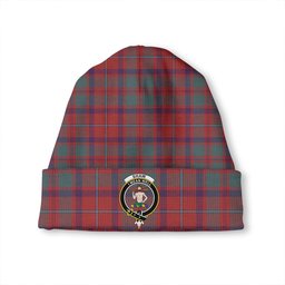 ScotsTee Shop Scottish Shaw of Tordarroch Weathered Clan Crest Tartan Plaid Knit Beanie