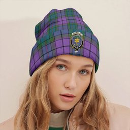 ScotsTee Shop Scottish Wardlaw Ancient Clan Crest Tartan Plaid Knit Beanie