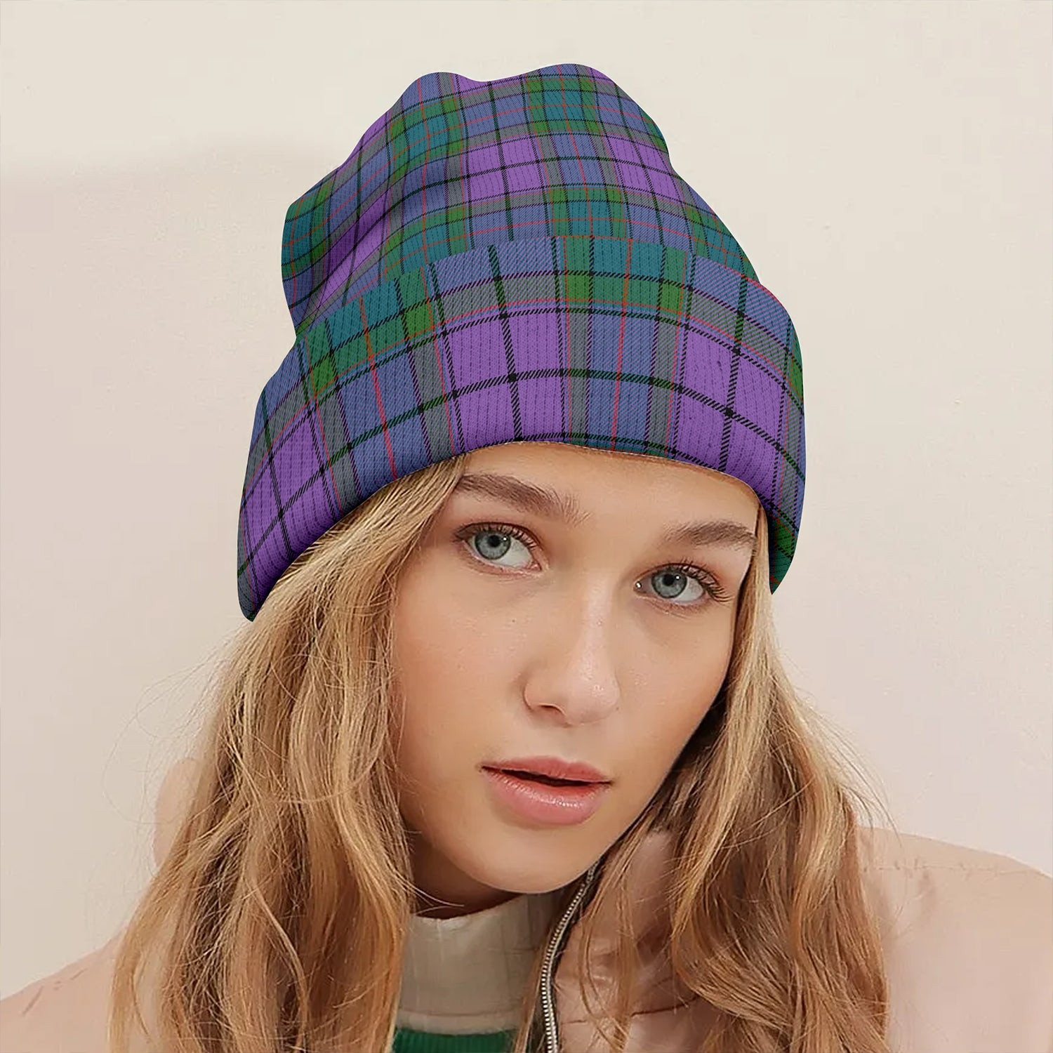 ScotsTee Shop Scottish Wardlaw Ancient Clan Crest Tartan Plaid Knit Beanie