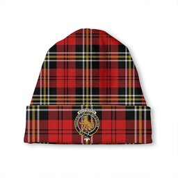 ScotsTee Shop Scottish MacPherson of Cluny Red Modern Clan Crest Tartan Plaid Knit Beanie