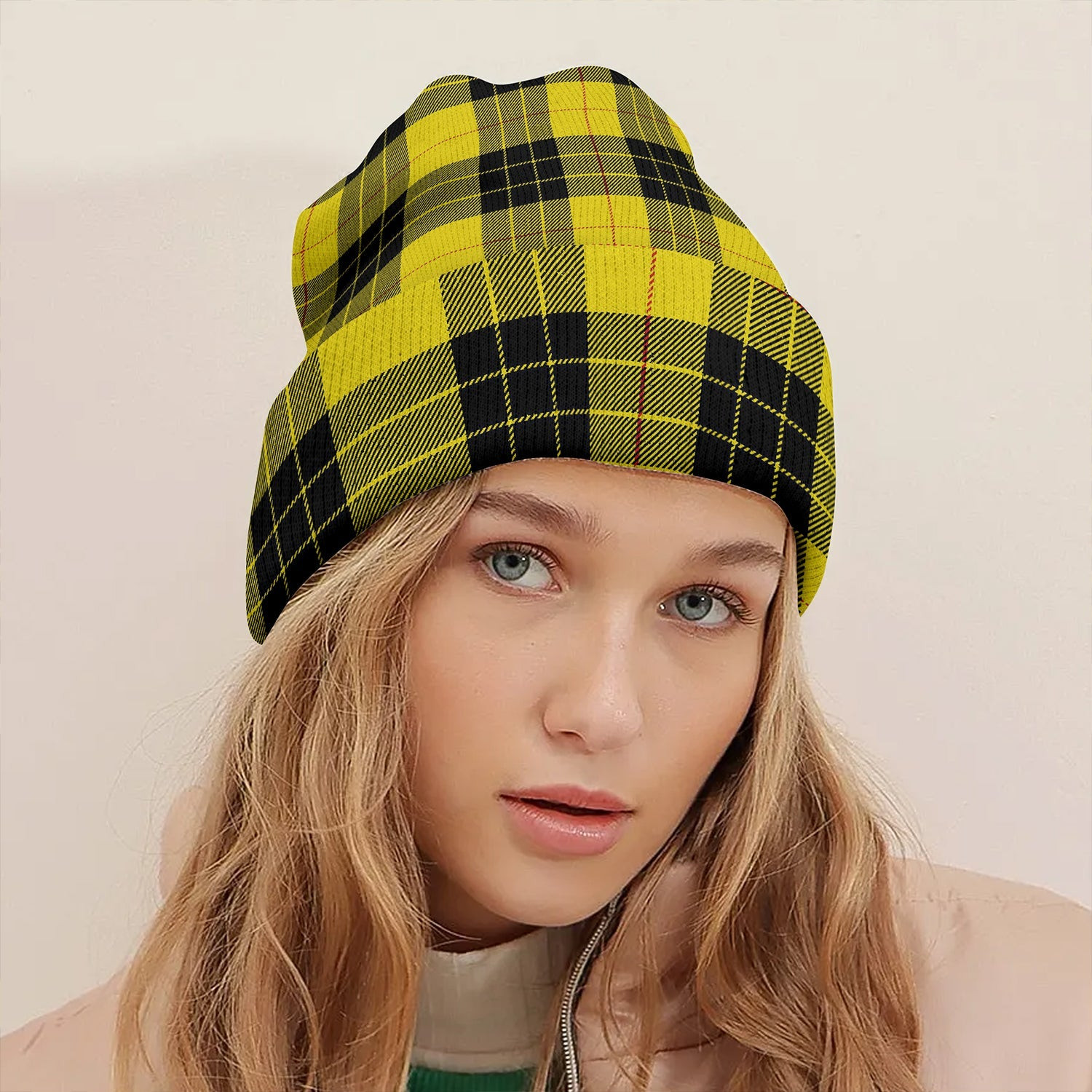 ScotsTee Shop Scottish MacLeod of Lewis Modern Clan Crest Tartan Plaid Knit Beanie