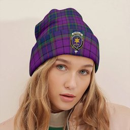 ScotsTee Shop Scottish Wardlaw Modern Clan Crest Tartan Plaid Knit Beanie