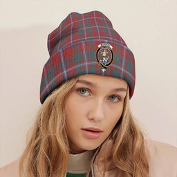 ScotsTee Shop Scottish Murray of Abercairney Portrait (Murray of Abercairney; Portrait) Weathered Clan Crest Tartan Plaid Knit Beanie