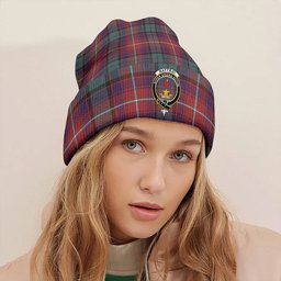 ScotsTee Shop Scottish Rattray of Lude Weathered Clan Crest Tartan Plaid Knit Beanie