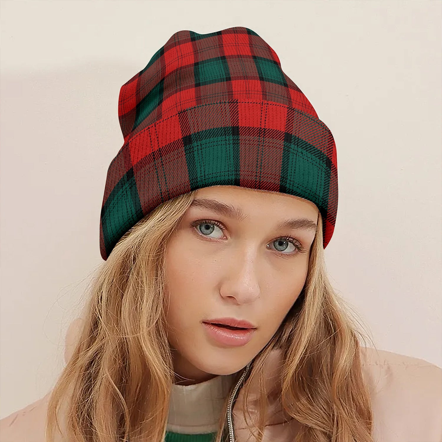 ScotsTee Shop Scottish Stewart of Atholl Modern Clan Crest Tartan Plaid Knit Beanie