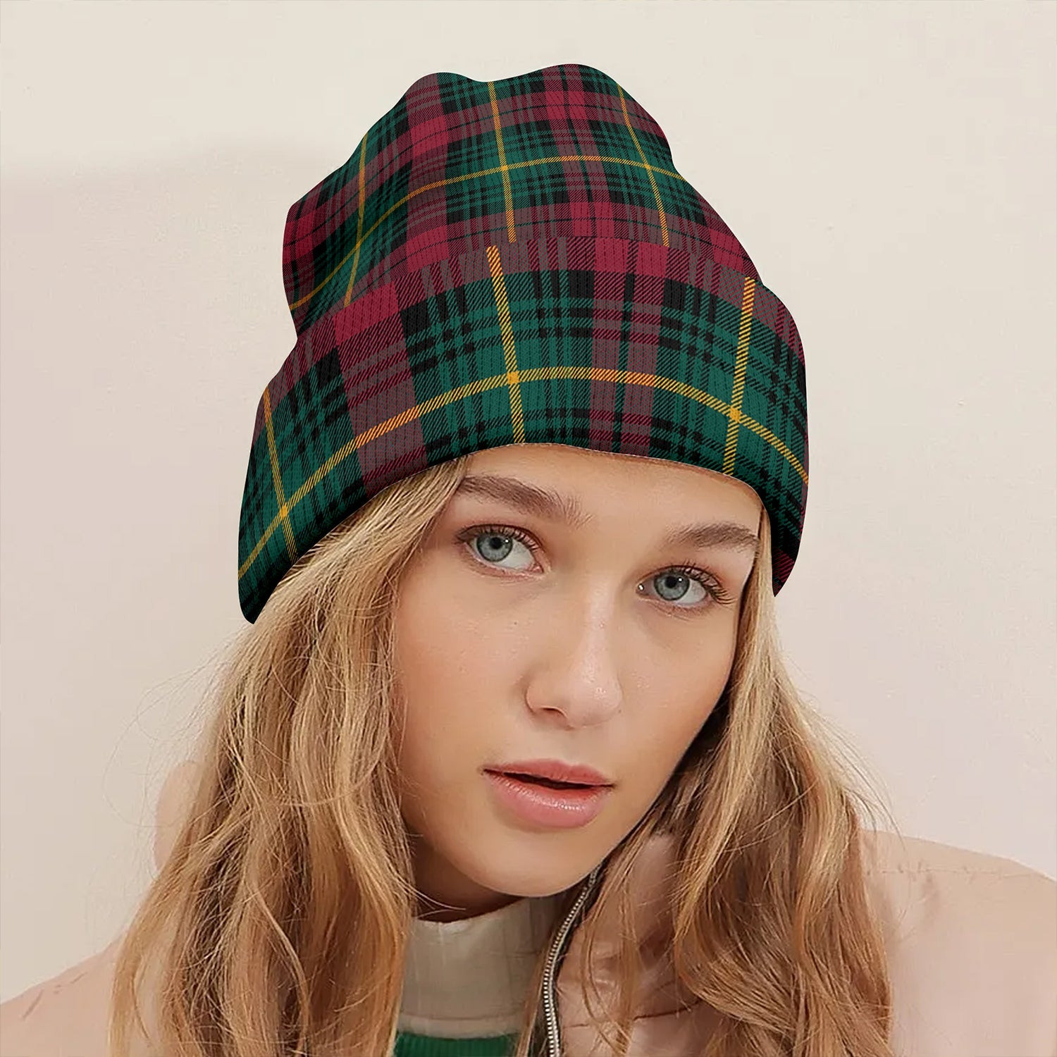 ScotsTee Shop Scottish Martin Modern Clan Crest Tartan Plaid Knit Beanie