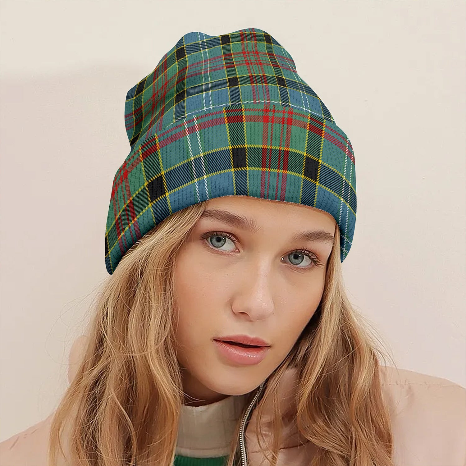 ScotsTee Shop Scottish Walkinshaw Clan Crest Tartan Plaid Knit Beanie