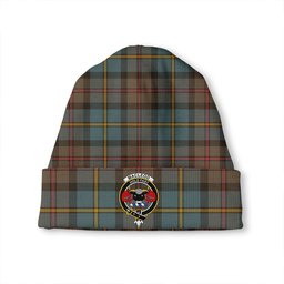 ScotsTee Shop Scottish MacLeod of Harris (MacLeod Hunting) Weathered Clan Crest Tartan Plaid Knit Beanie