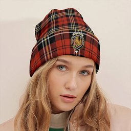 ScotsTee Shop Scottish MacPherson of Cluny Red Ancient Clan Crest Tartan Plaid Knit Beanie