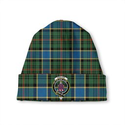 ScotsTee Shop Scottish Ogilvie of Inverarity (Wilson) Ancient Clan Crest Tartan Plaid Knit Beanie