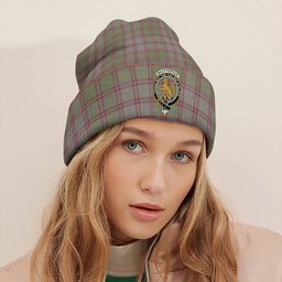 ScotsTee Shop Scottish MacPherson of Glentruim Weathered Clan Crest Tartan Plaid Knit Beanie