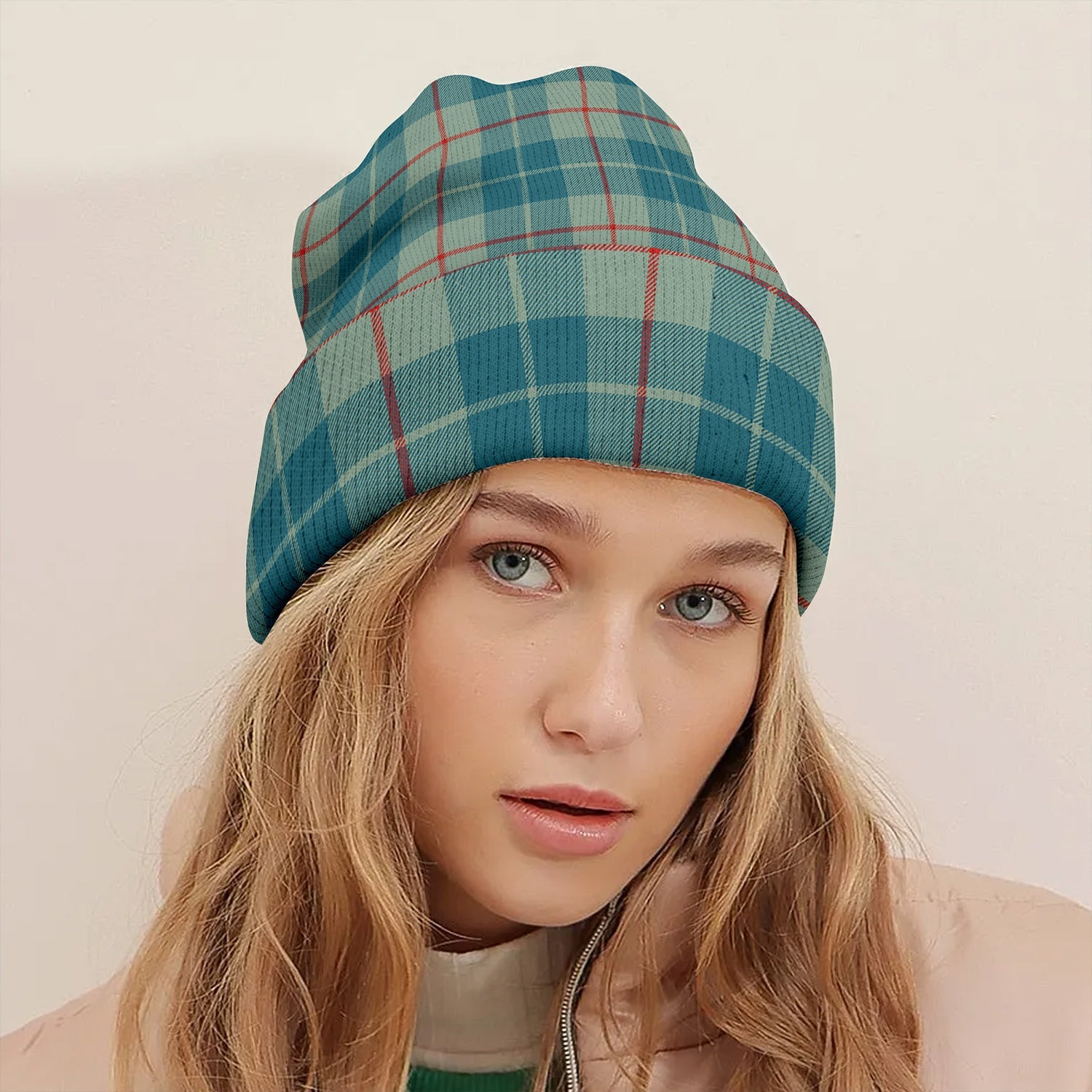 ScotsTee Shop Scottish Barclay Hunting 2 Ancient Tartan Plaid Knit Beanie