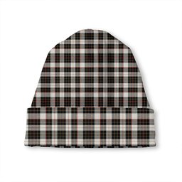 ScotsTee Shop Scottish Brodie Black - White Tartan Plaid Knit Beanie