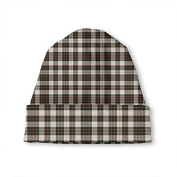 ScotsTee Shop Scottish Brodie Black - White Weathered Tartan Plaid Knit Beanie