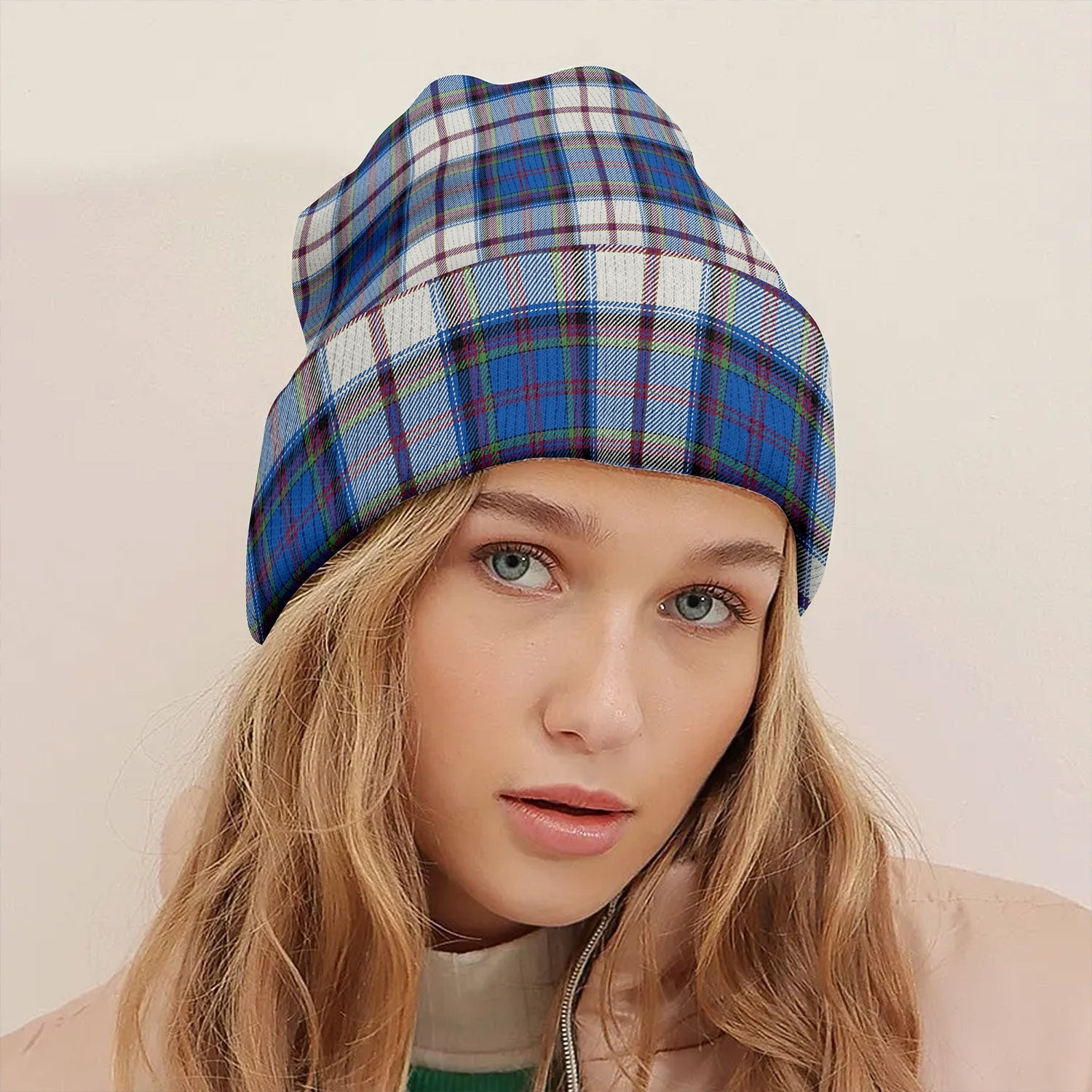 ScotsTee Shop Scottish Cooper Dress Modern Tartan Plaid Knit Beanie