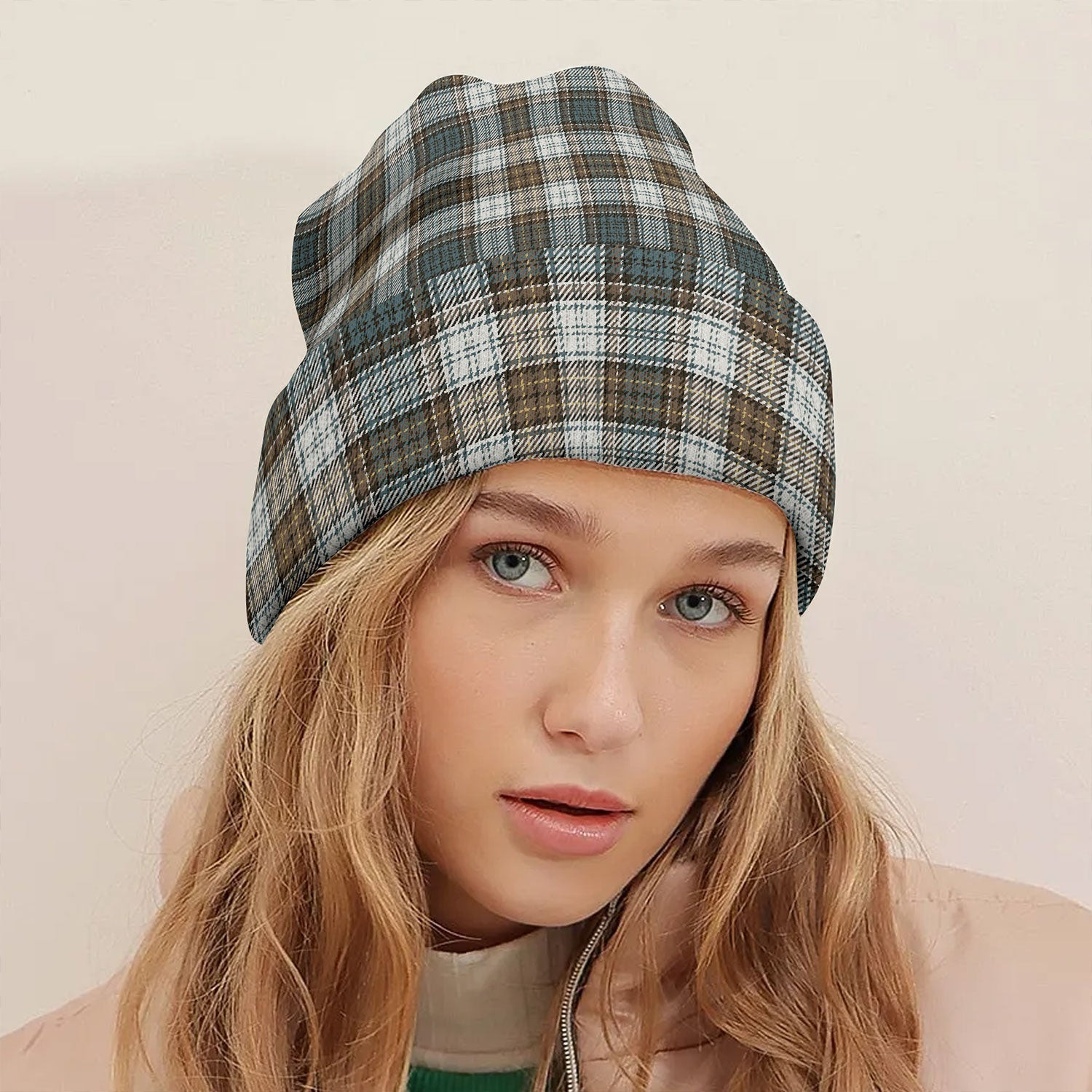 ScotsTee Shop Scottish Campbell Dress 2 Weathered Tartan Plaid Knit Beanie