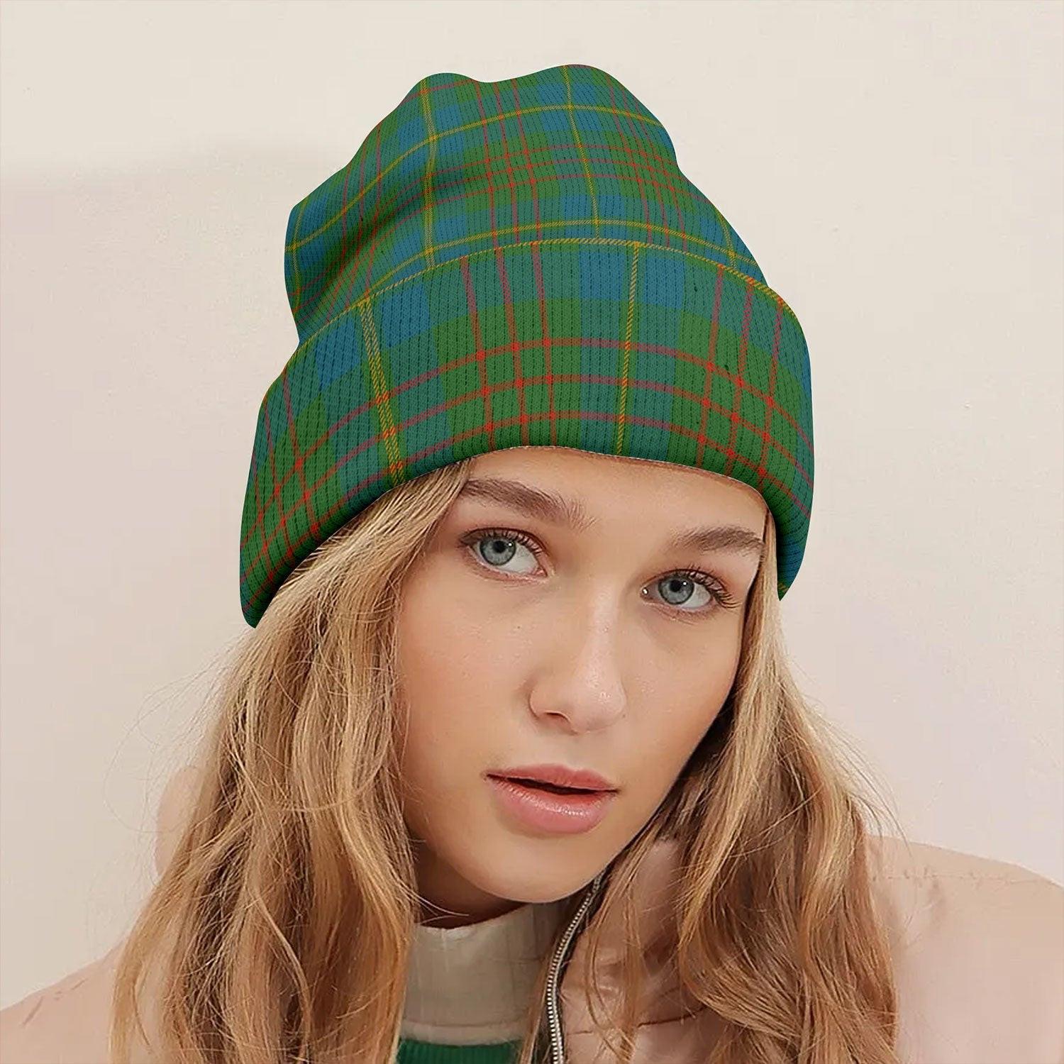 ScotsTee Shop Scottish Cameron of Lochiel Hunting Ancient Tartan Plaid Knit Beanie