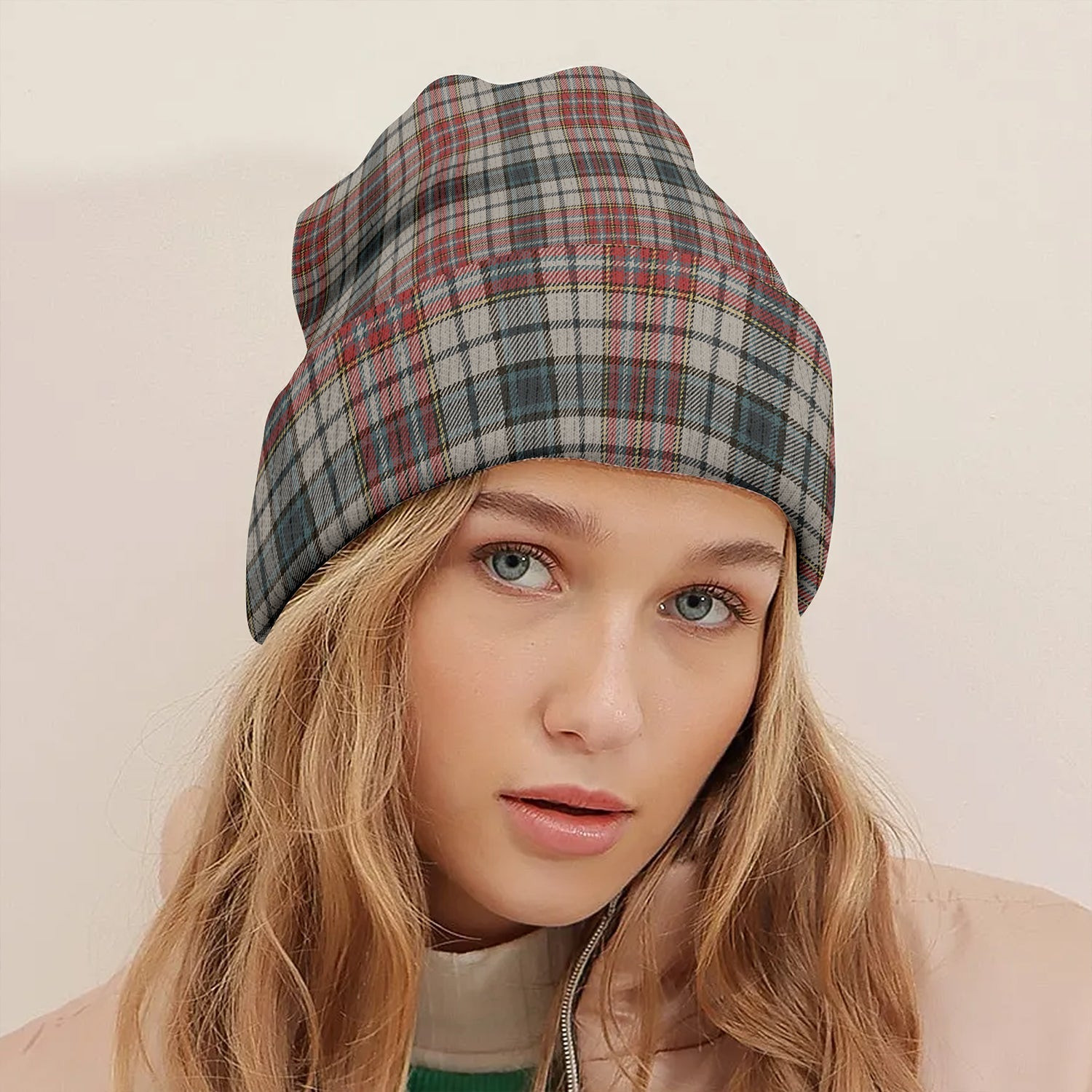 ScotsTee Shop Scottish Gayre Dress 2 Weathered Tartan Plaid Knit Beanie
