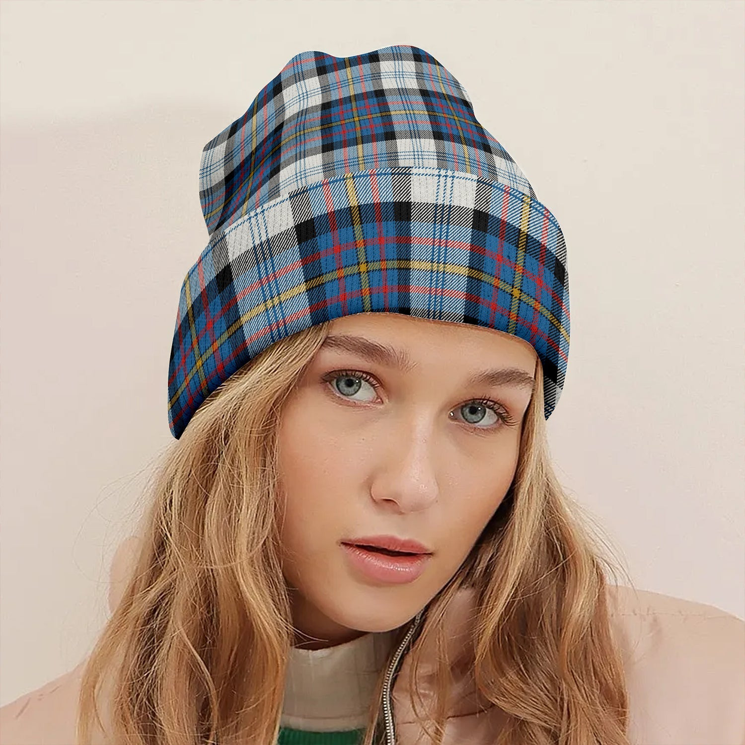 ScotsTee Shop Scottish Gillies Blue Dress Dance Tartan Plaid Knit Beanie
