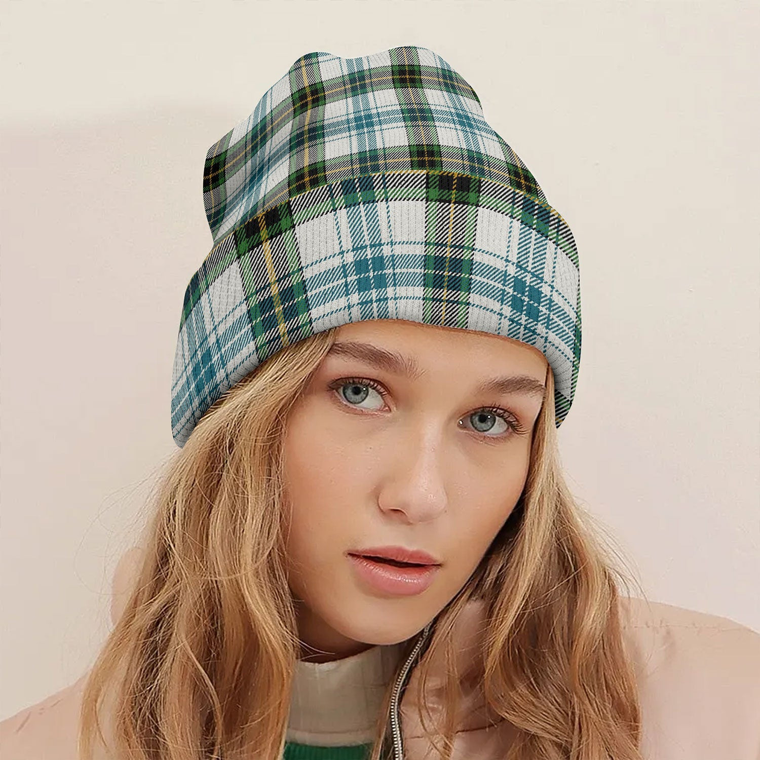 ScotsTee Shop Scottish Henderson Dress 3 (MacKendrick Dress 3) Ancient Tartan Plaid Knit Beanie