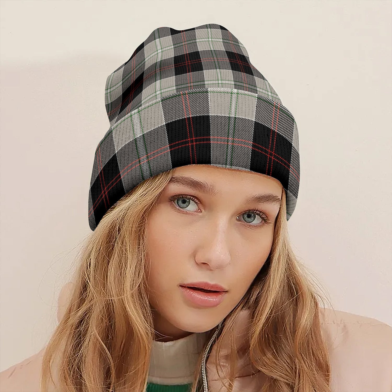 ScotsTee Shop Scottish Dunlop Hunting Modern Tartan Plaid Knit Beanie