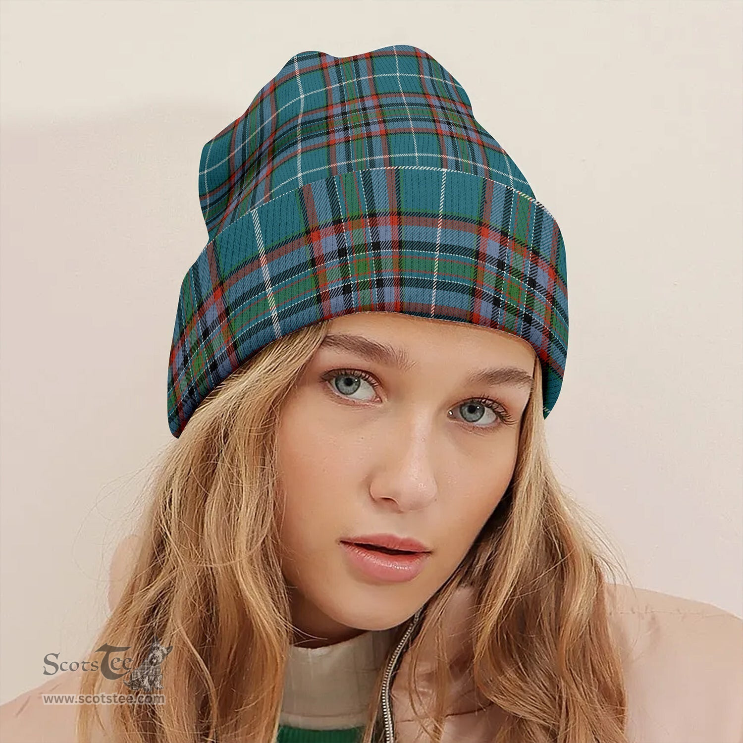 ScotsTee Shop Scottish Gammell Dress Ancient Tartan Plaid Knit Beanie