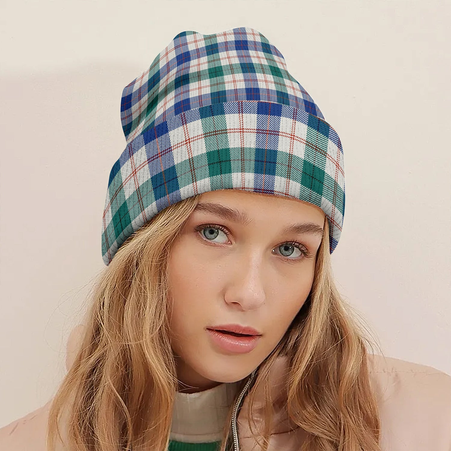 ScotsTee Shop Scottish Guthrie Dress Modern Tartan Plaid Knit Beanie
