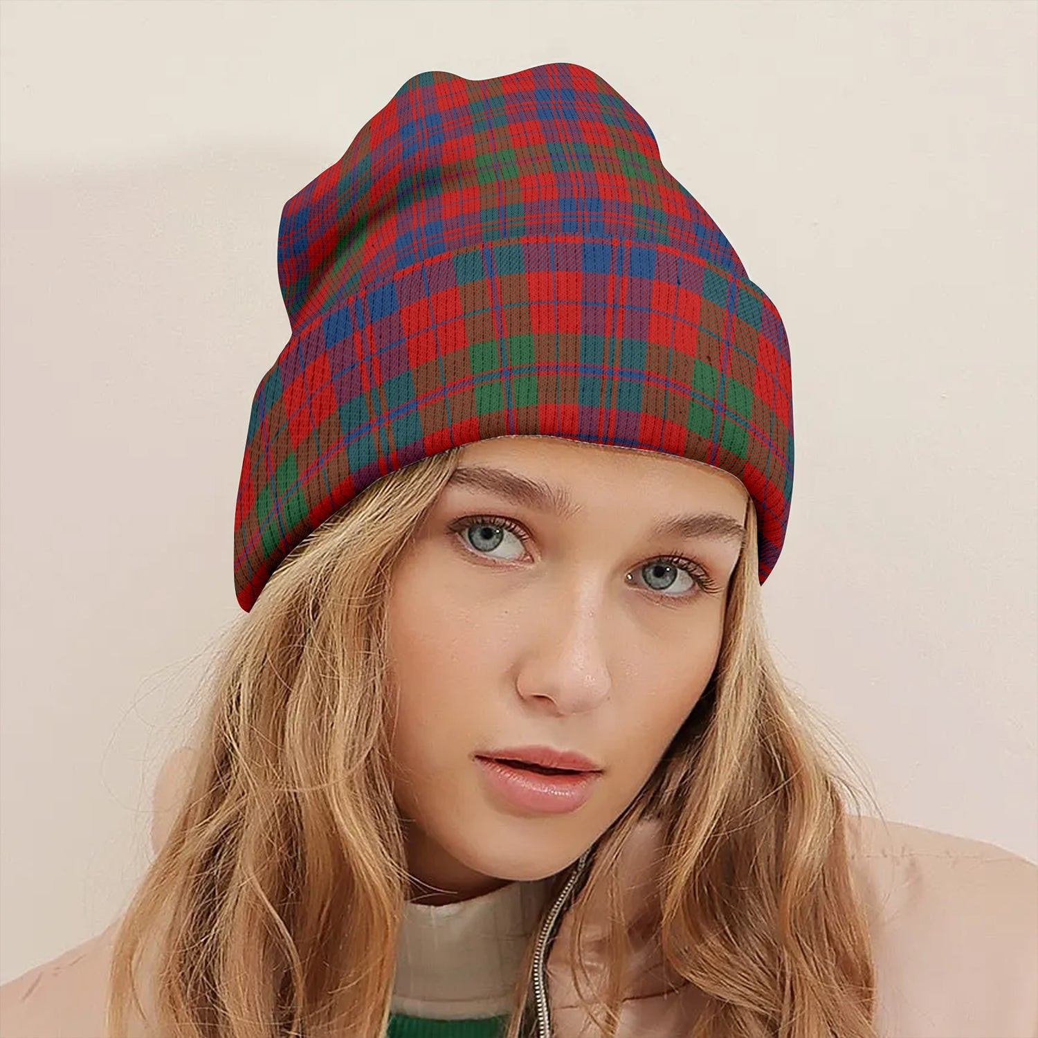 ScotsTee Shop Scottish Fraser (Wilson 1820) Modern Tartan Plaid Knit Beanie