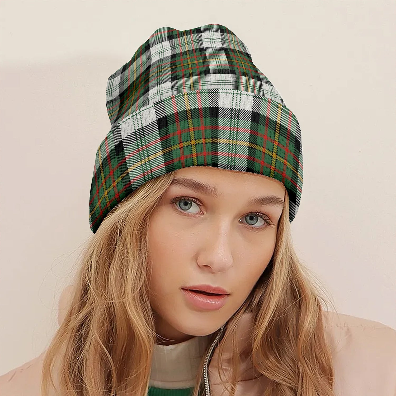 ScotsTee Shop Scottish Gillies Green Dress Dance Tartan Plaid Knit Beanie