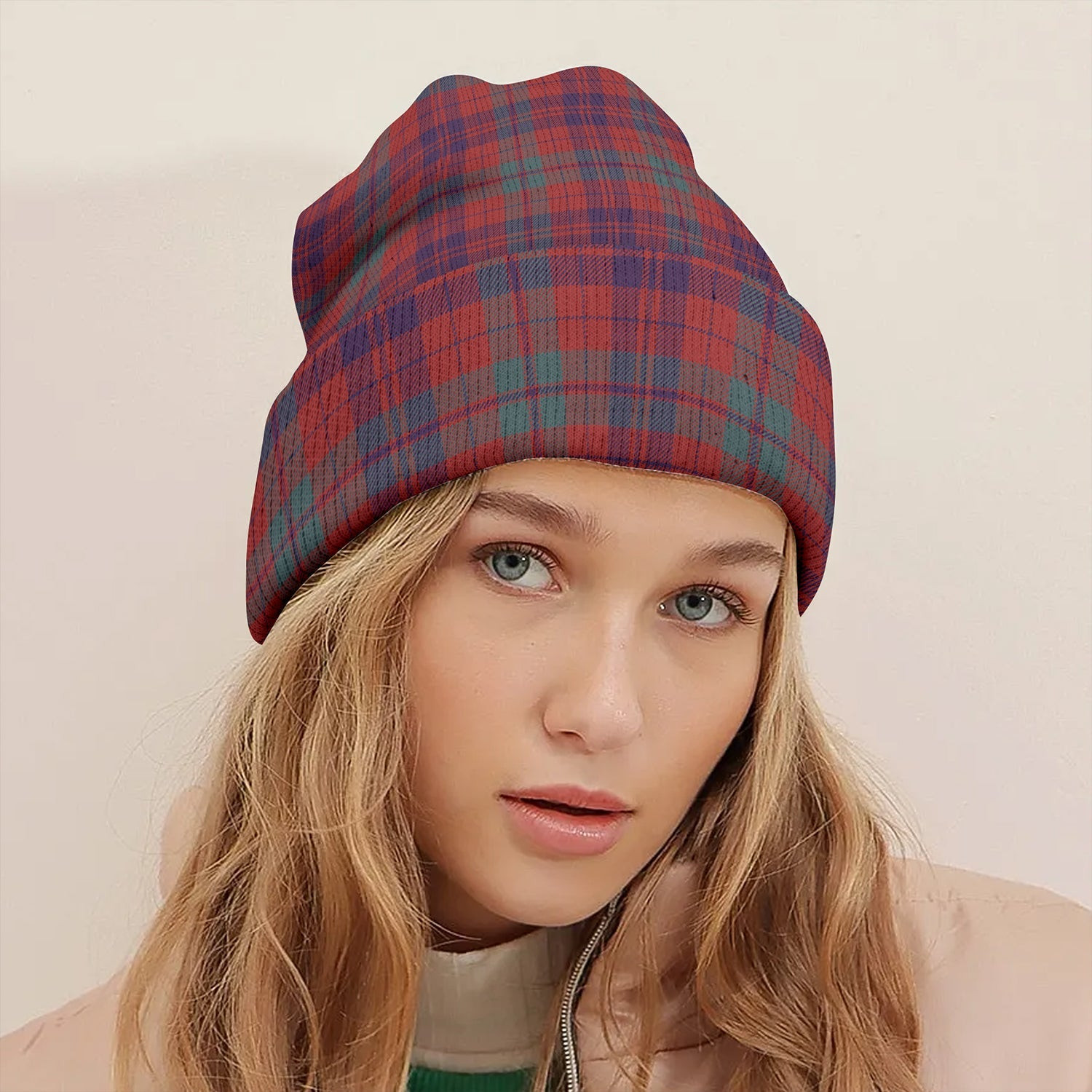 ScotsTee Shop Scottish Fraser (Wilson 1820) Weathered Tartan Plaid Knit Beanie