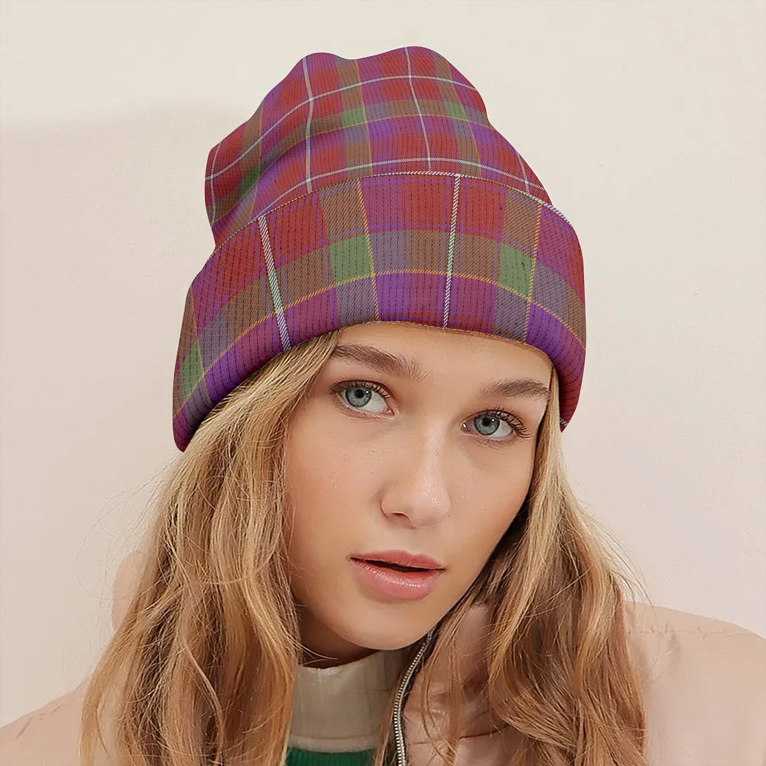 ScotsTee Shop Scottish Fitzgerald Dress Weathered Tartan Plaid Knit Beanie
