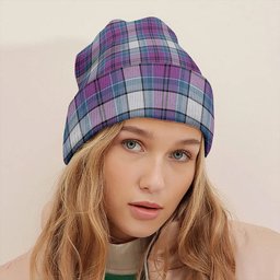 ScotsTee Shop Scottish Hebridean Dress Arisaid Blue Ancient Tartan Plaid Knit Beanie
